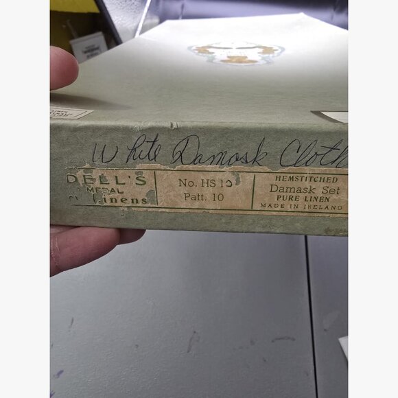 Vintage Liddell Linen No.10 Ireland Damask Tablecloth 62x82 & 8 Napkins NEW - Picture 14 of 16